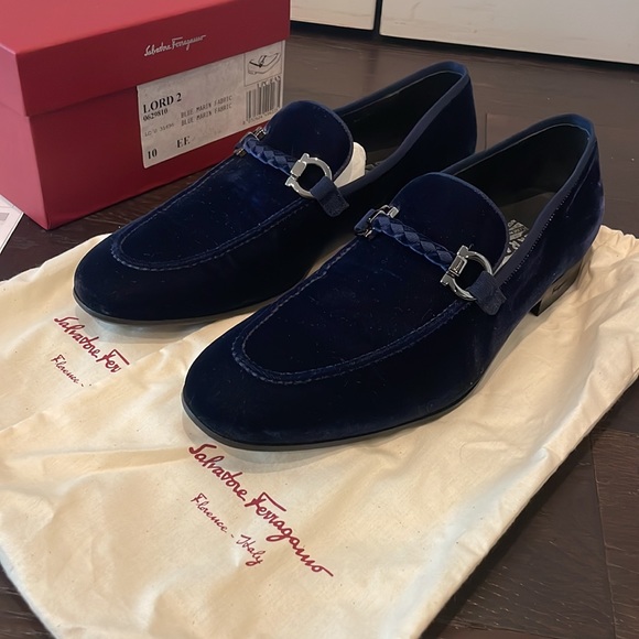 Men’s Lord 2 Salvatore Ferragamo Velvet Loafers Size 10 EE - Picture 2 of 12